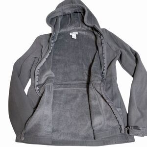 Gray Hooded Full-Zip Jacket Size L Casual Travel
